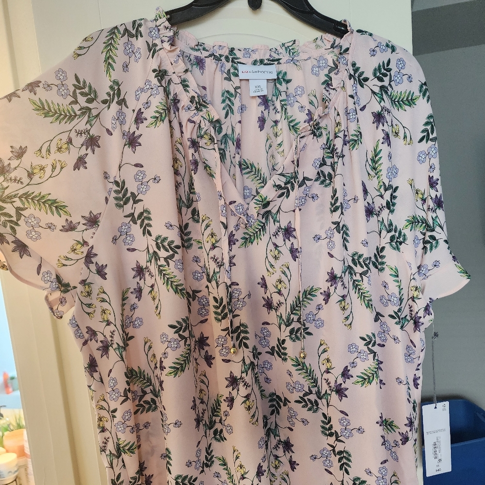 Liz Claiborne Floral Pink Top